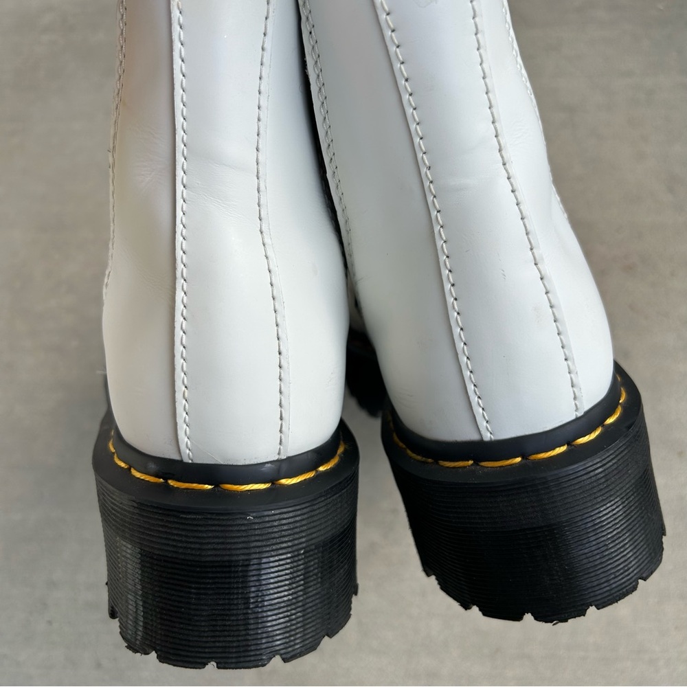 Dr. Martens White 2976 Smooth Leather Platform Chelsea Boots - Picture 7 of 14